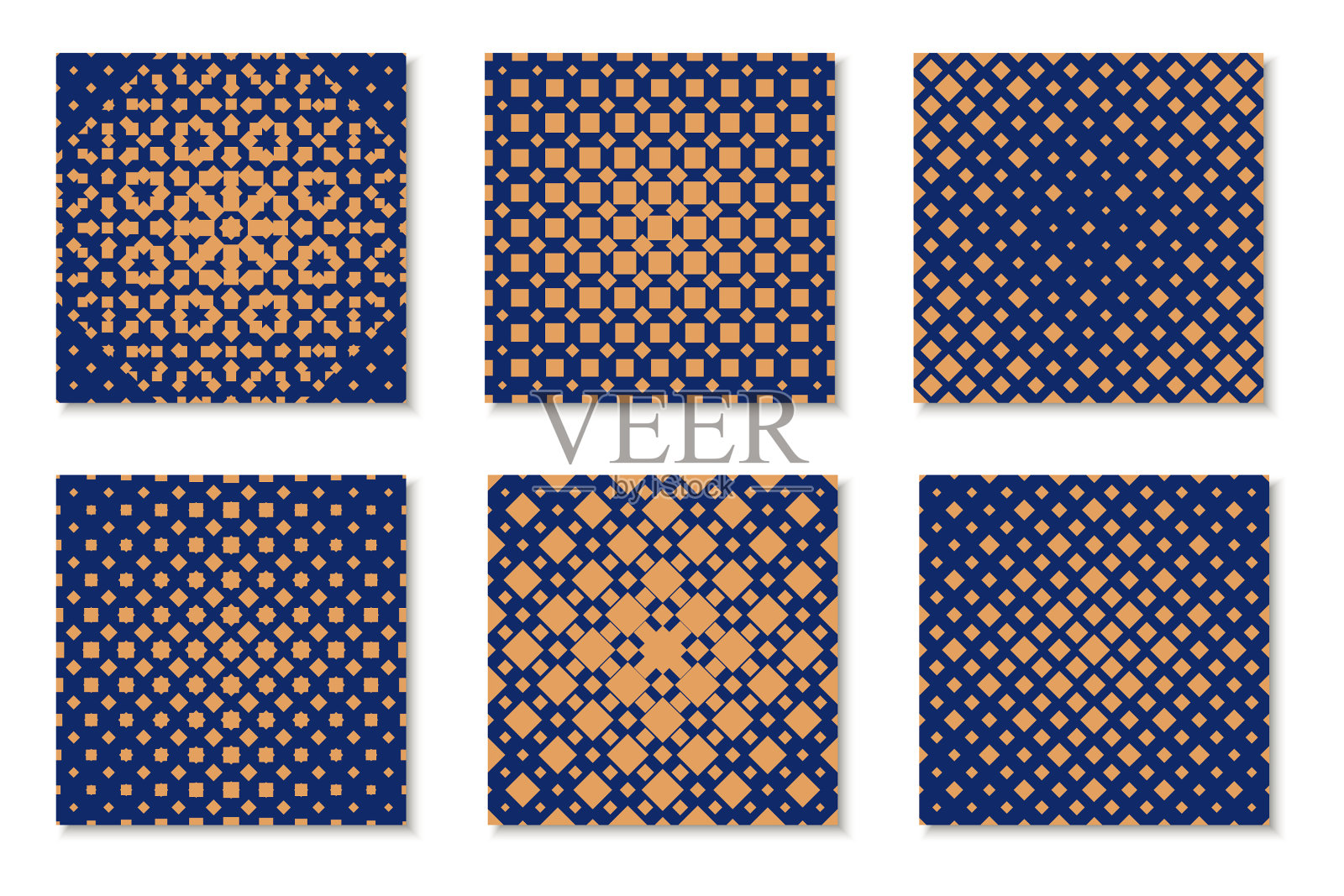 一套创意无缝半色调模式插画图片素材