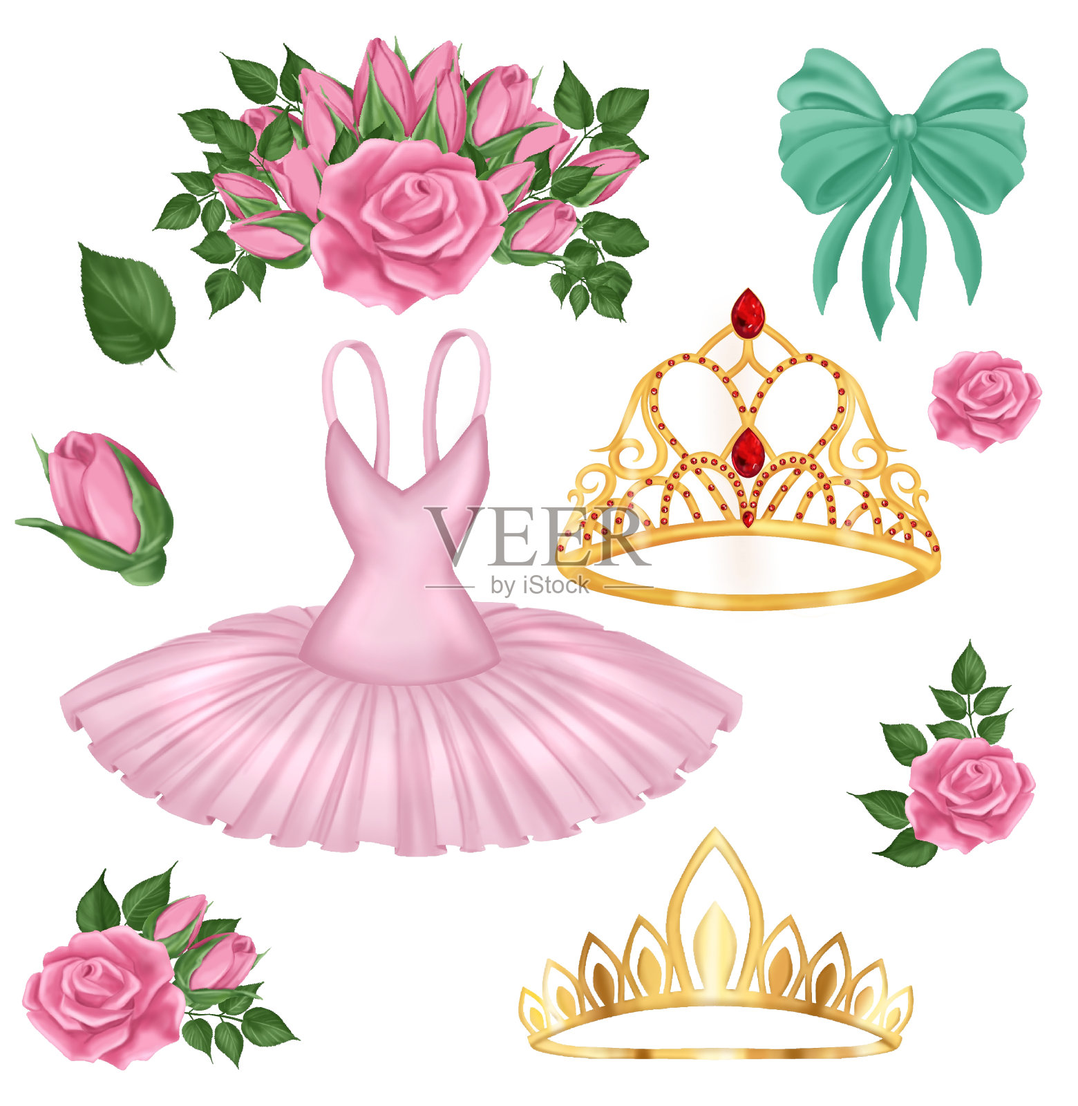 芭蕾舞属性插画图片素材