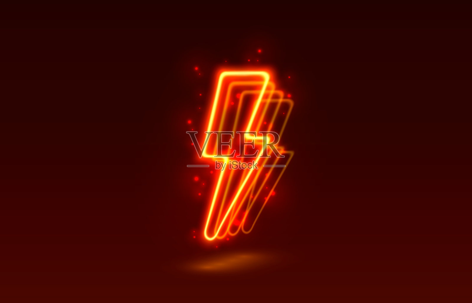 霓虹灯招牌的闪电招牌的黑色背景。矢量图插画图片素材