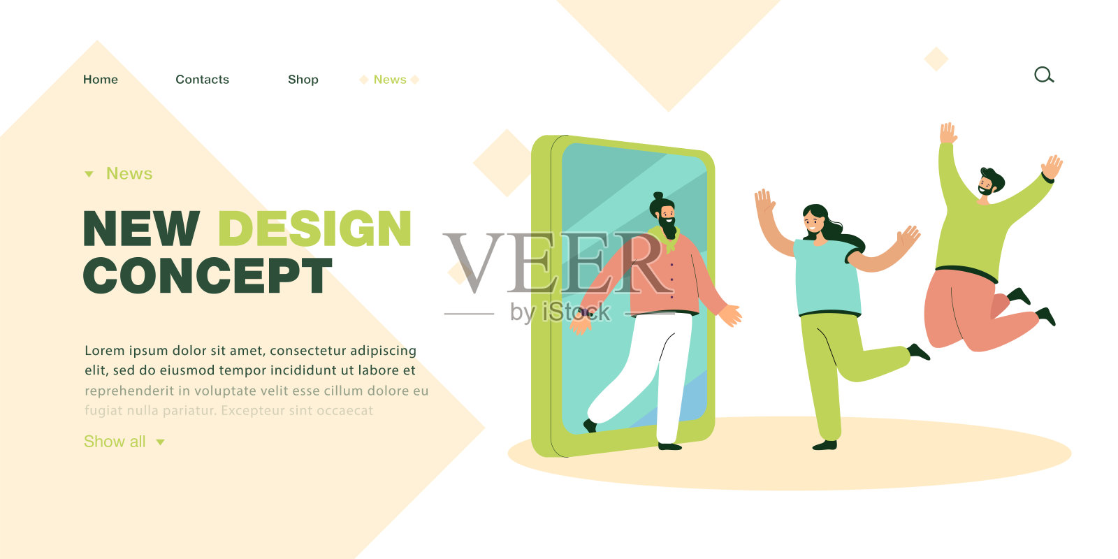 人们乐于看到人类不再使用智能手机插画图片素材