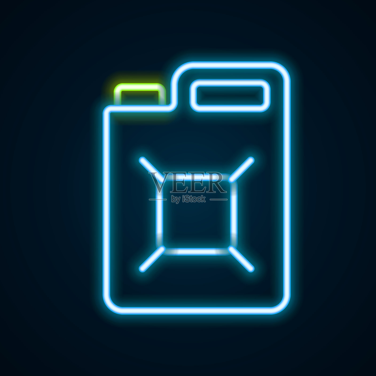 发光的霓虹灯线罐汽油图标图标素材