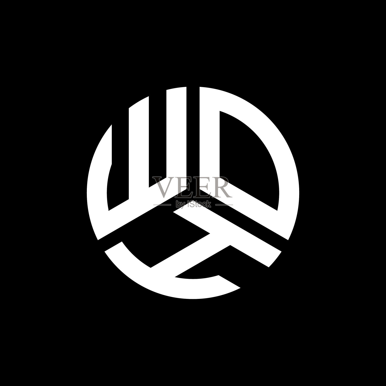 Woh字母logo设计黑色背景Woh插画图片素材