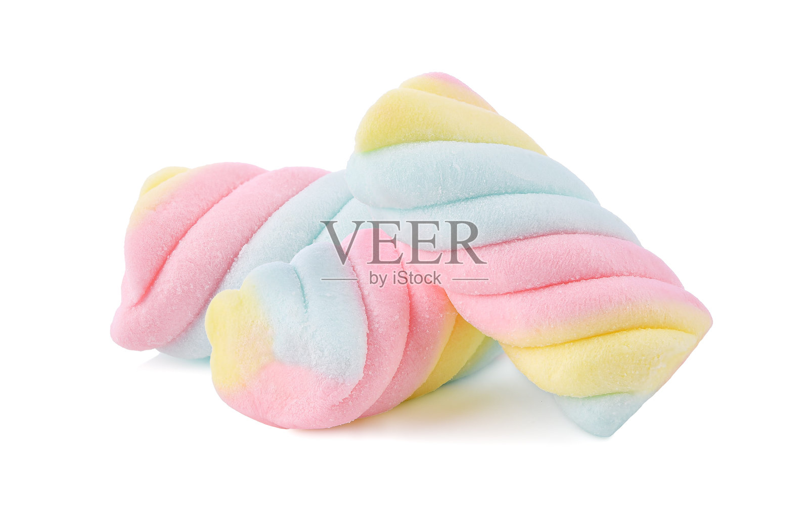 彩色棉花糖糖孤立在白色照片摄影图片