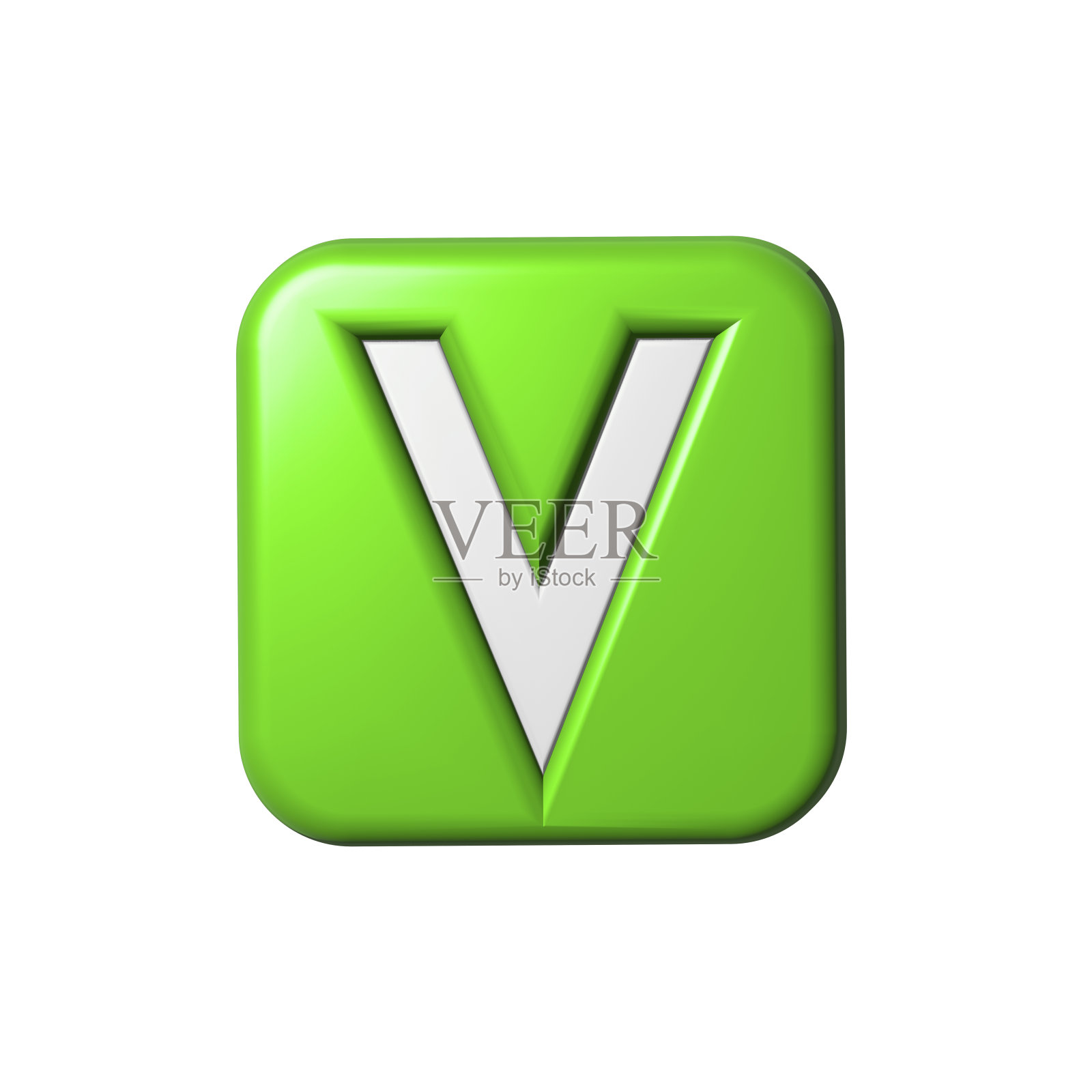 3d绿色接受按钮孤立在白色上，象征积极投票照片摄影图片