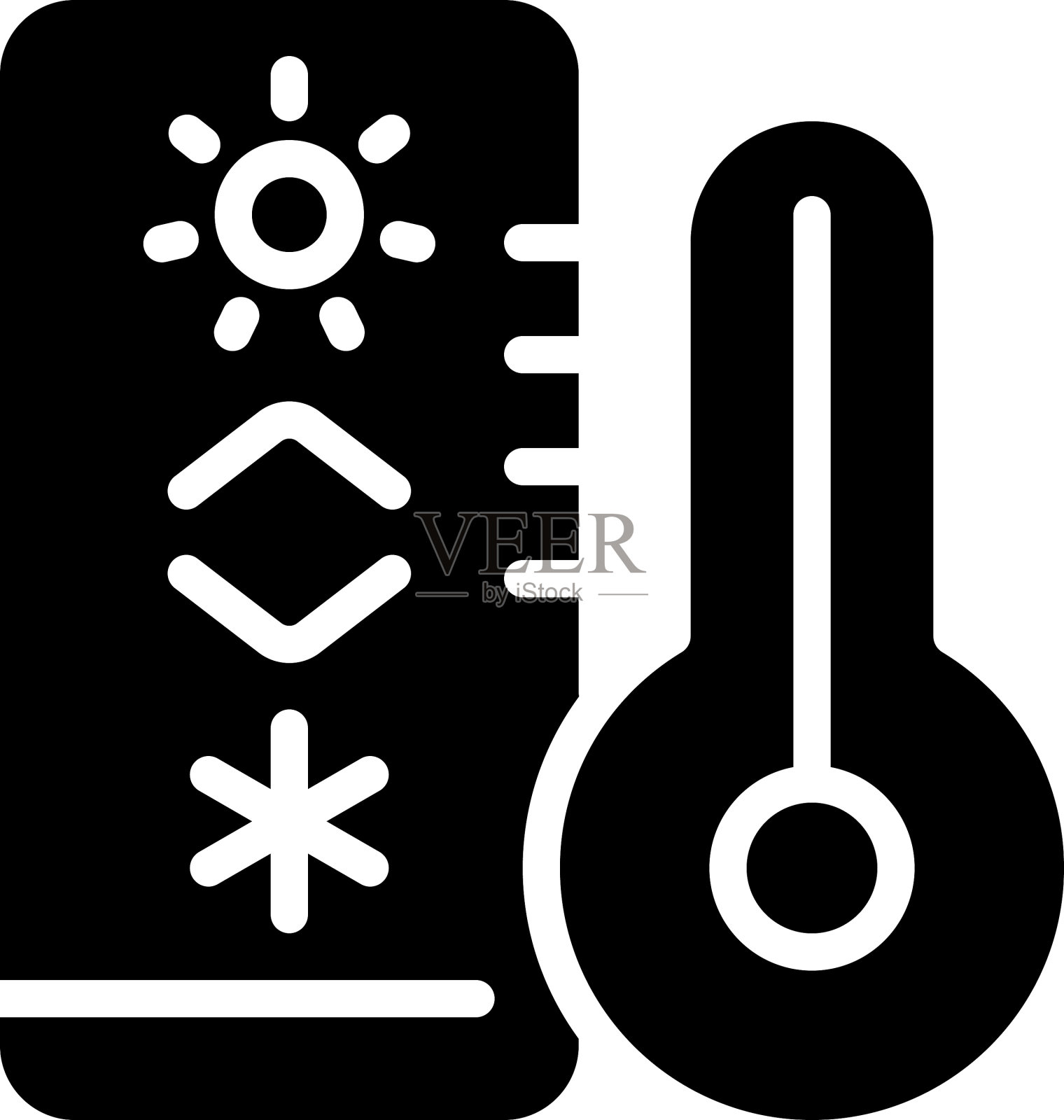 温度调节黑色字形图标图标素材