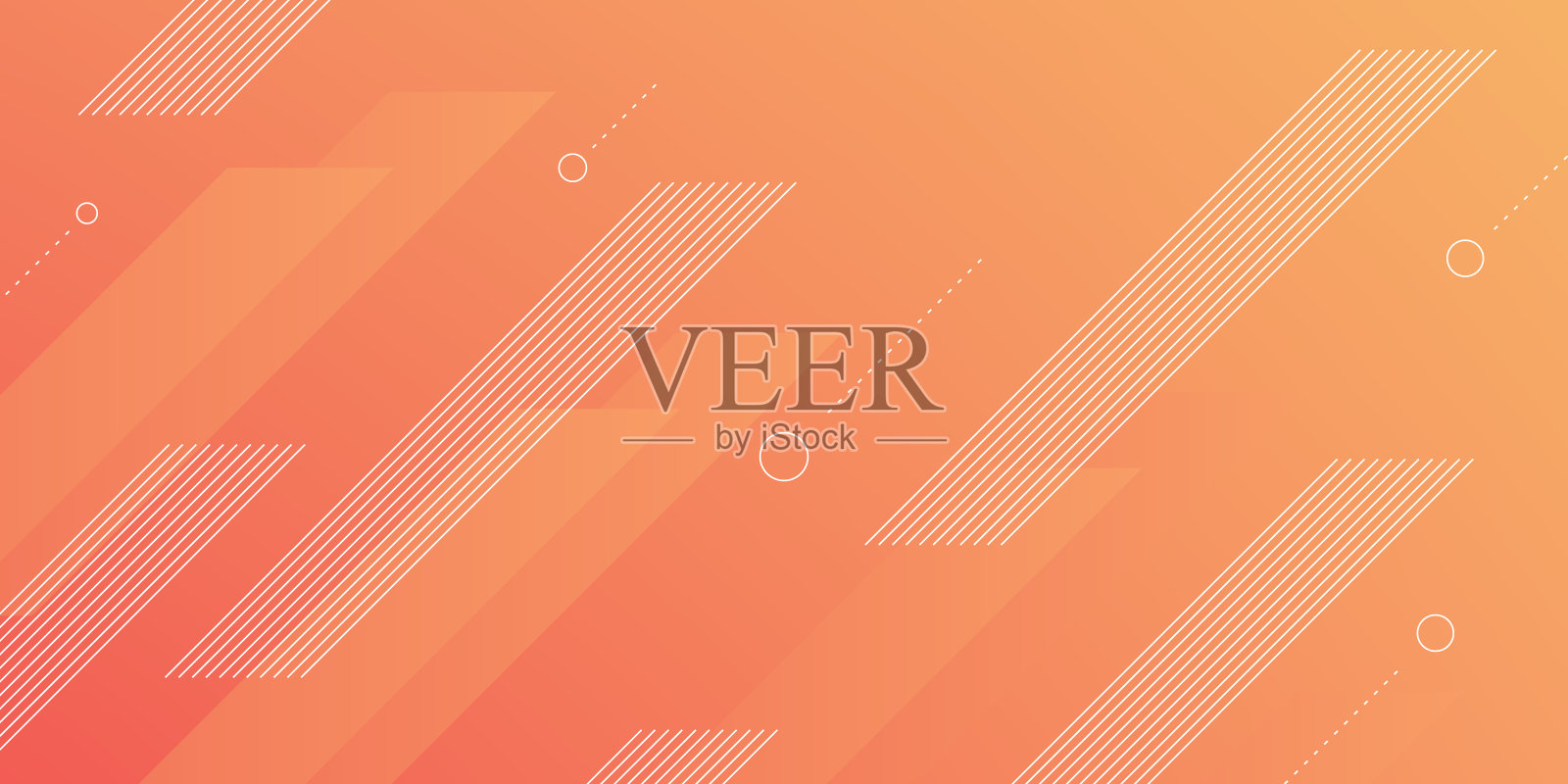 现代背景与复古元素和柔和的橙桃渐变颜色插画图片素材