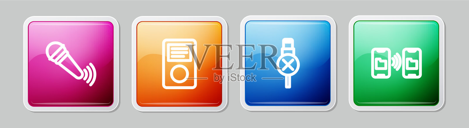 设置有线无线麦克风音乐播放器没有usb图标素材