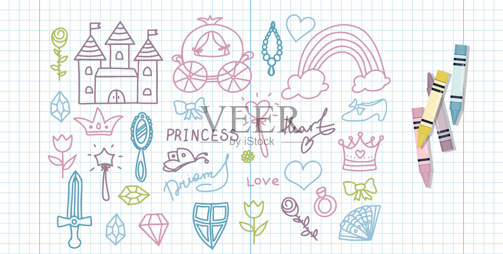 设定手绘素描仙女设计元素图片