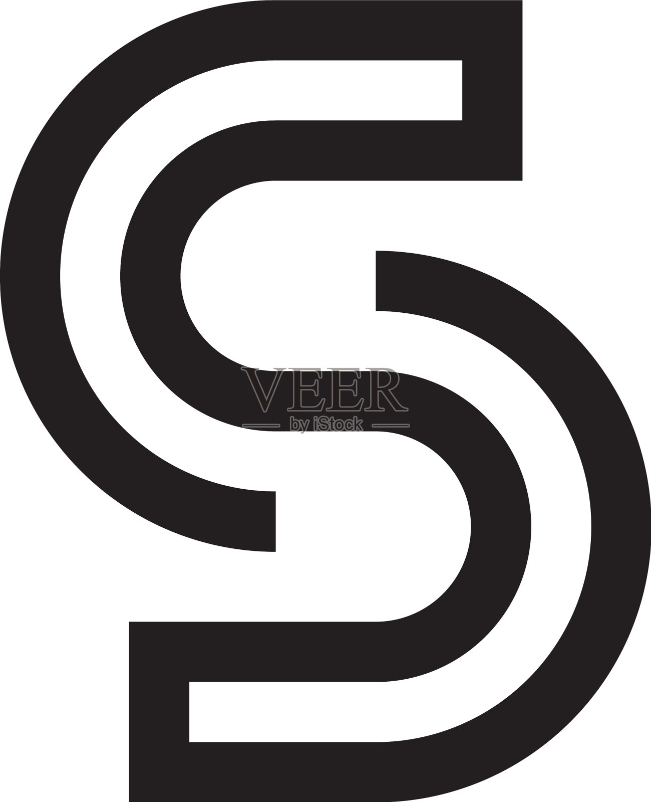 S或ss首字母标志设计设计元素图片