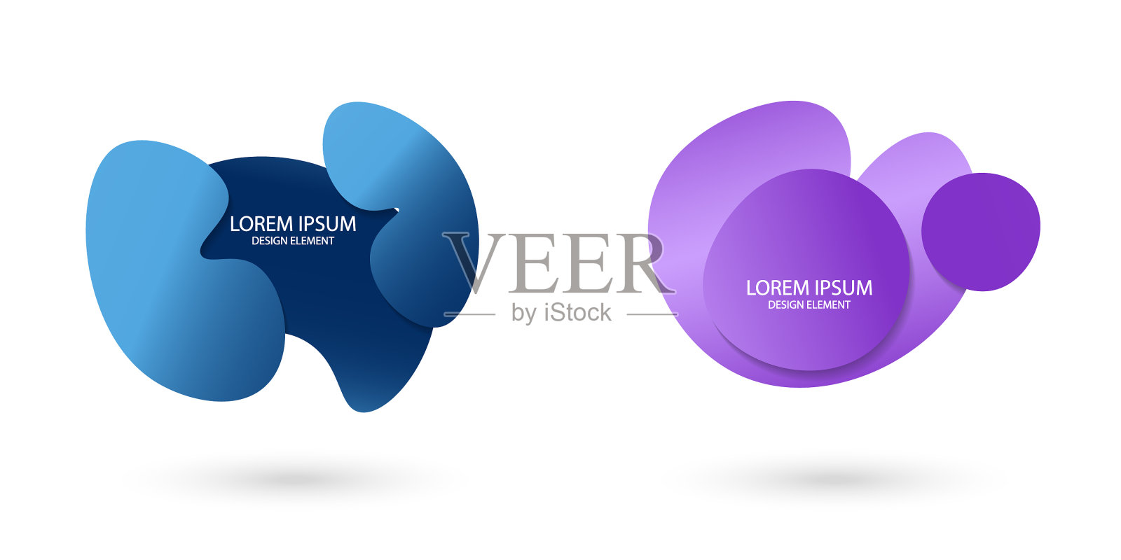 孤立的流体框架上的白色背景集插画图片素材