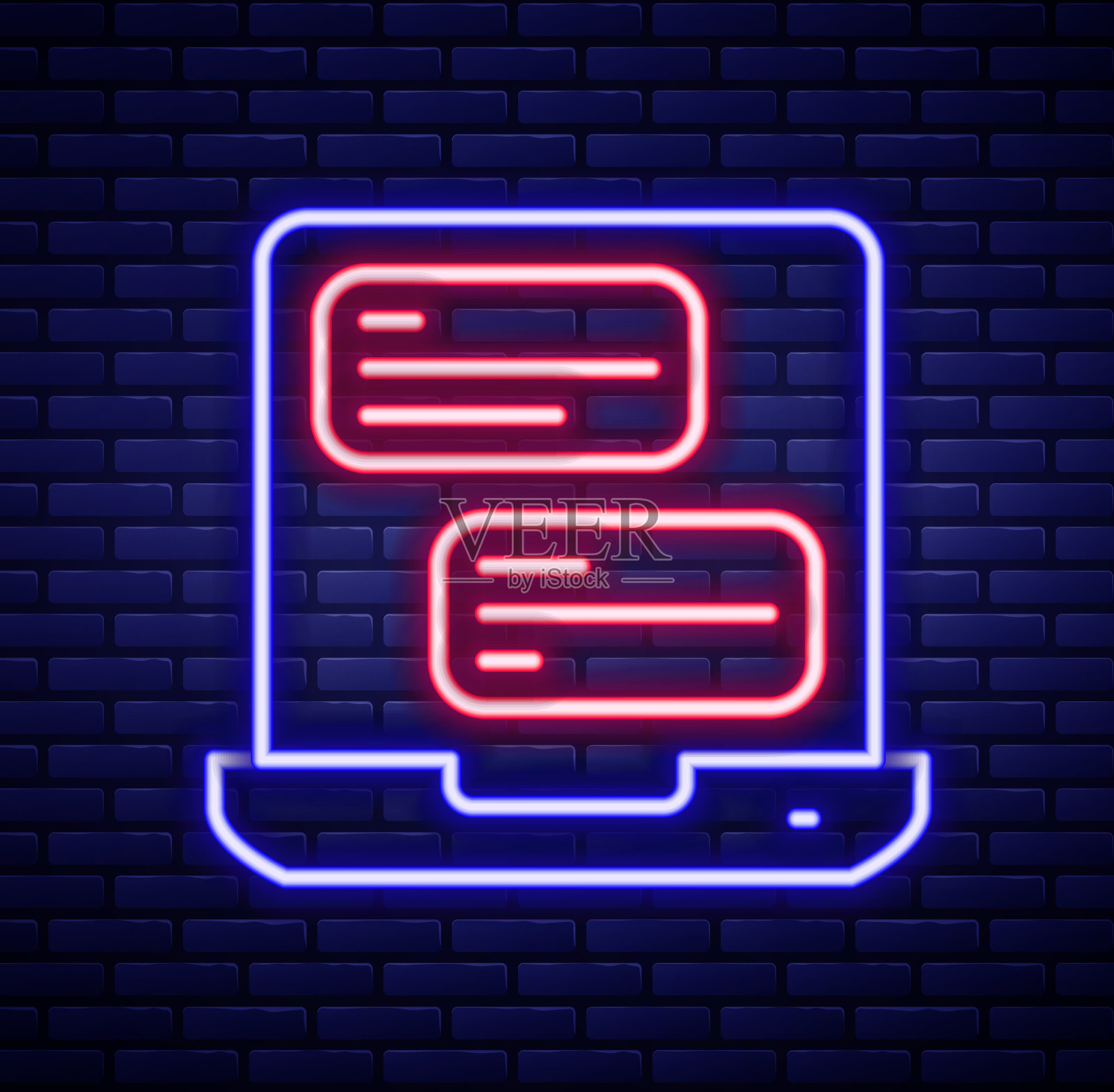 闪烁的霓虹灯线出租车手机应用图标孤立上插画图片素材