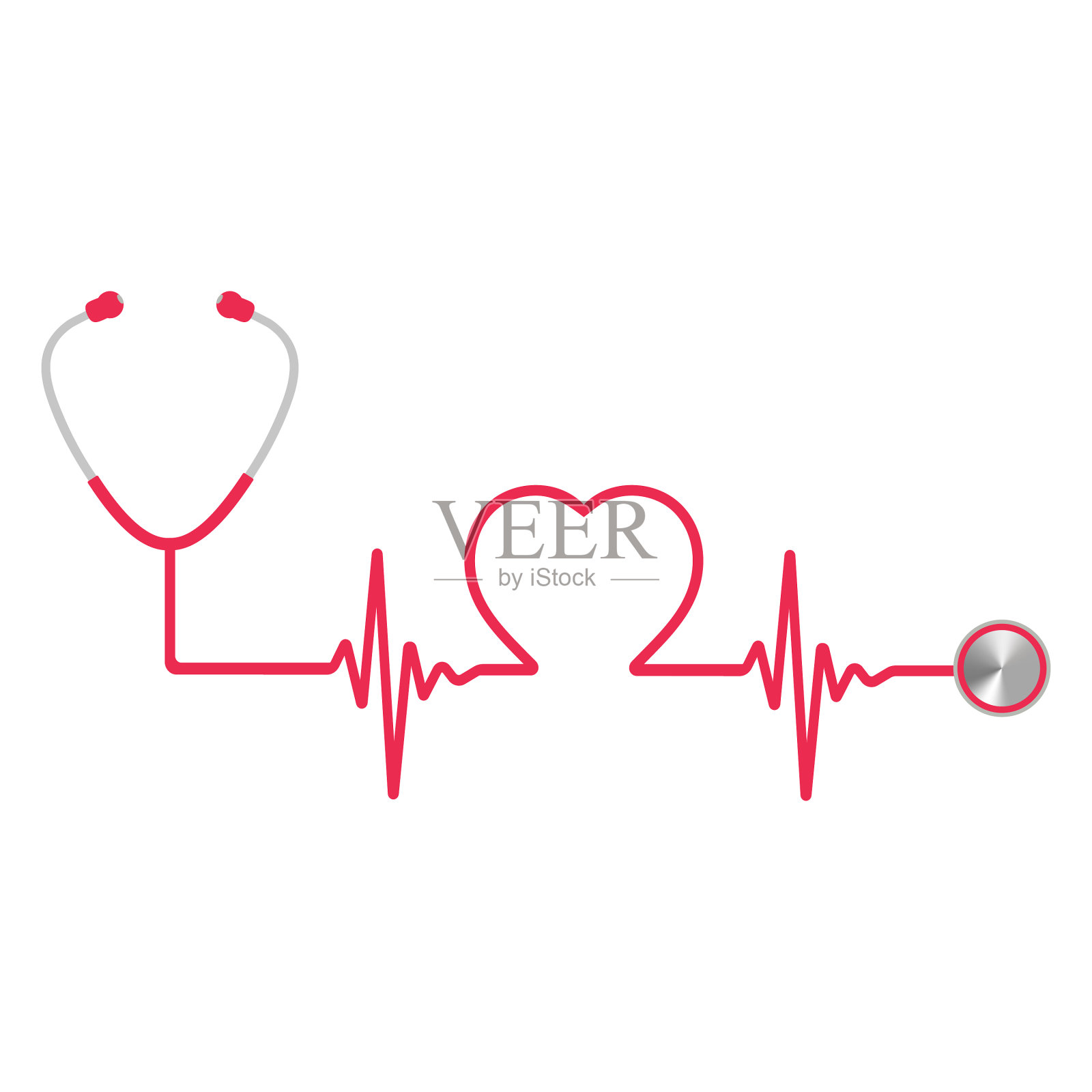 带脉搏的听诊器设计元素图片