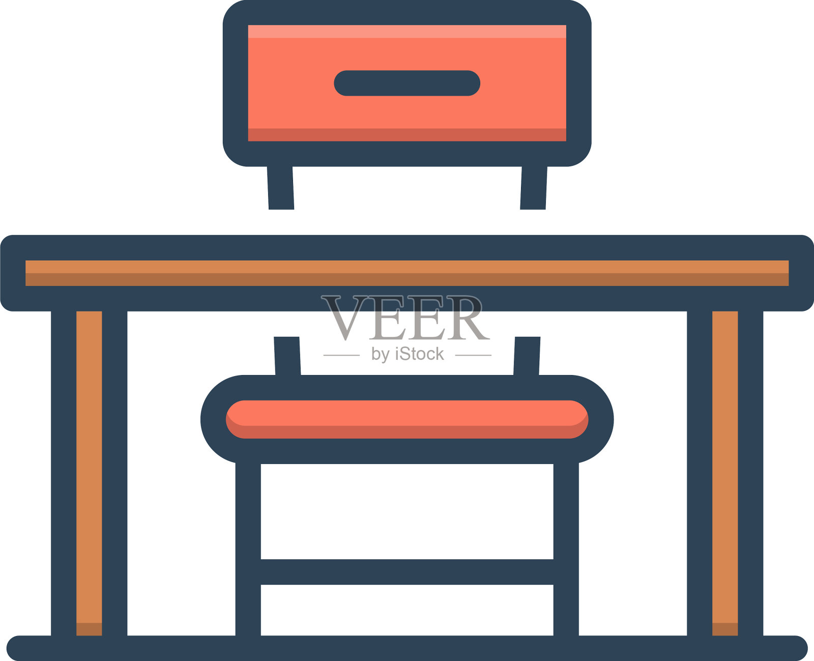 学生的桌子插画图片素材