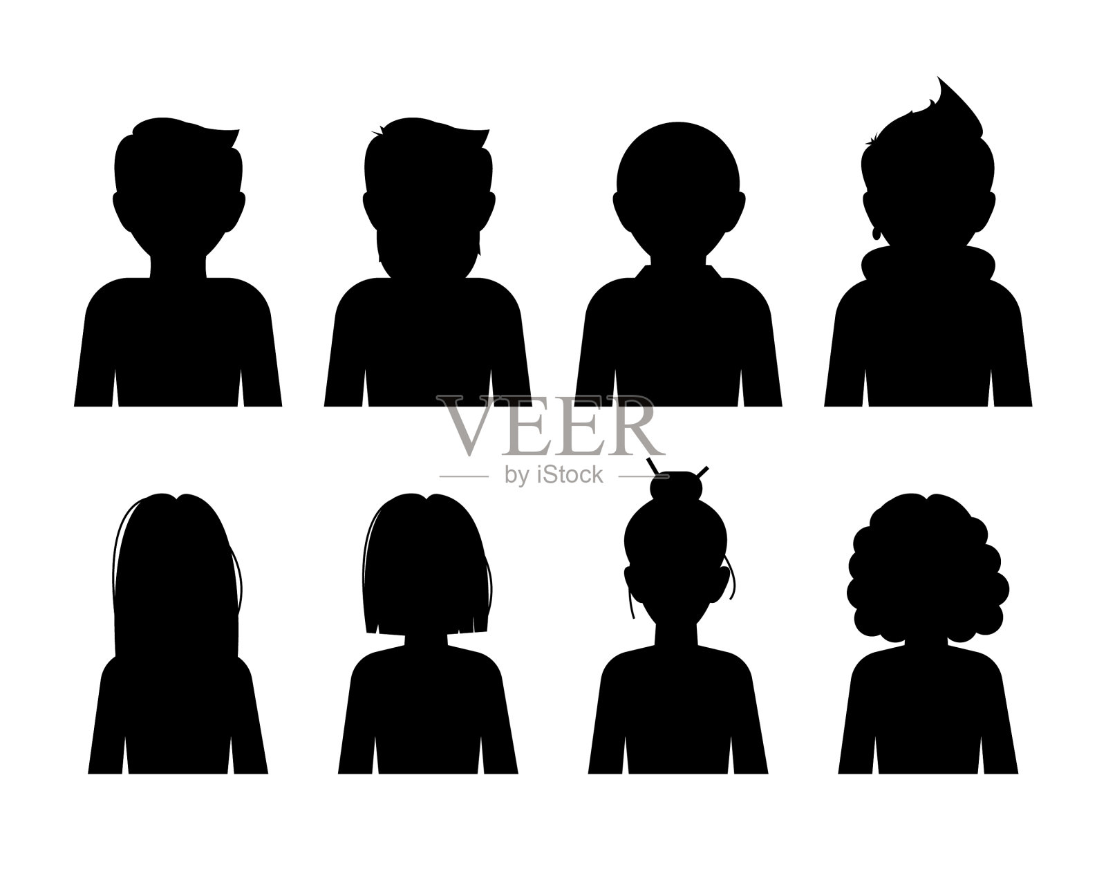 抽象的图标与黑人剪影图标素材