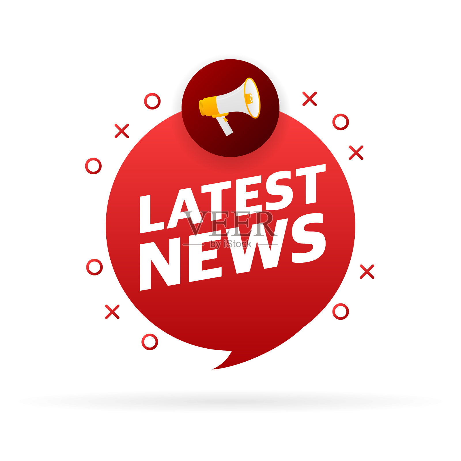 红色横幅上有最新消息设计元素图片