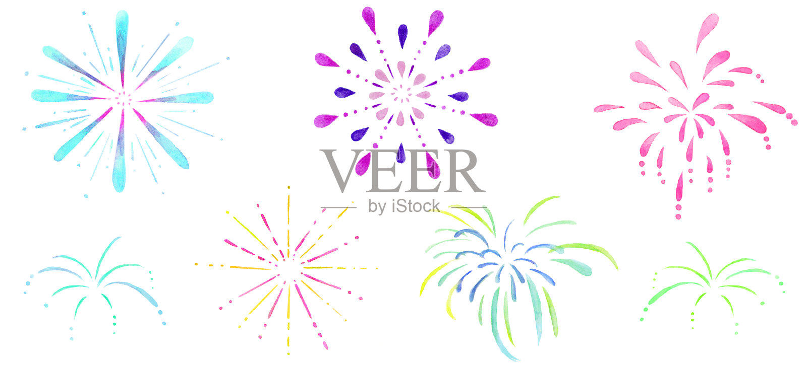 烟花插图集插画图片素材