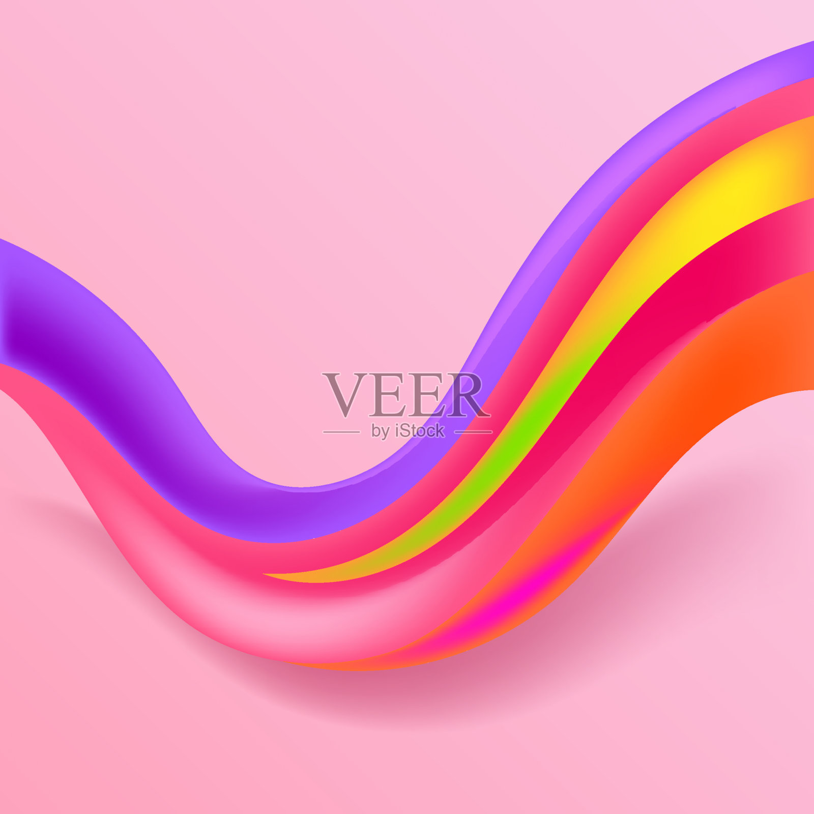 柔和的色彩波纹，现代优雅的背景插画图片素材