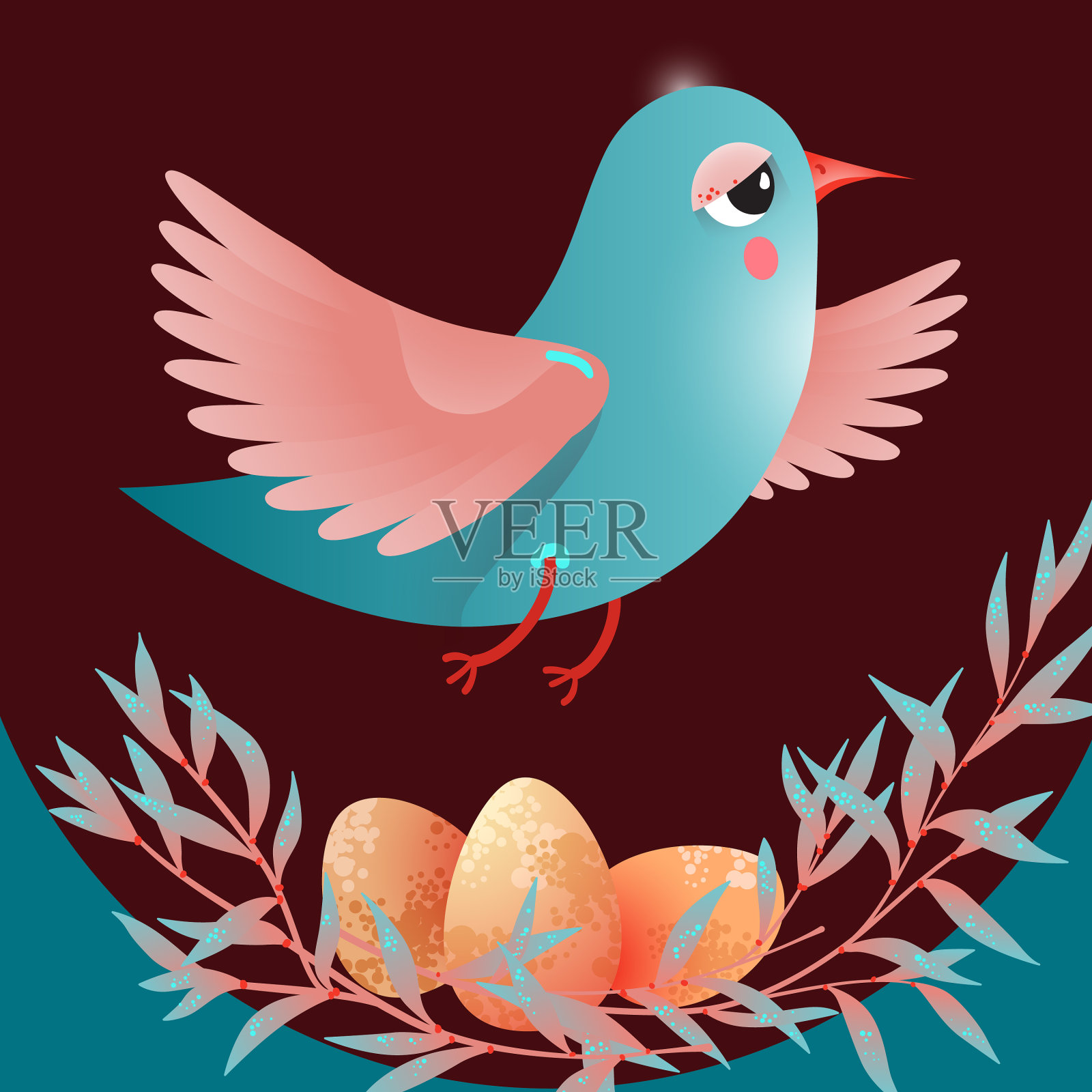 复活节快乐贺卡插画图片素材