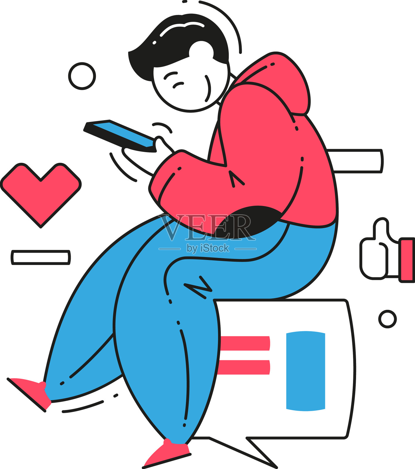 现代男性聊天约会app在线调情设计元素图片