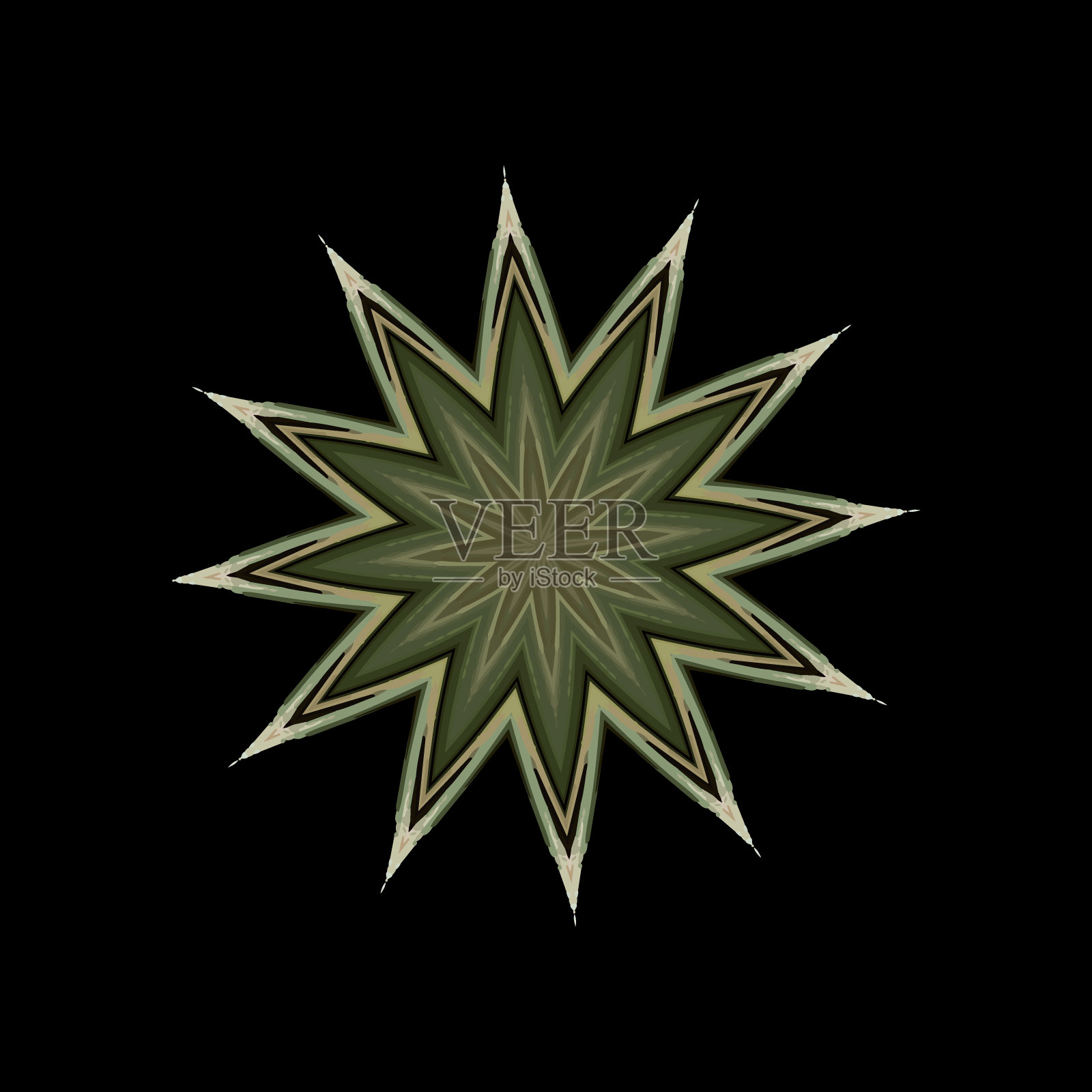 抽象几何形状，黑色背景上的星星插画图片素材