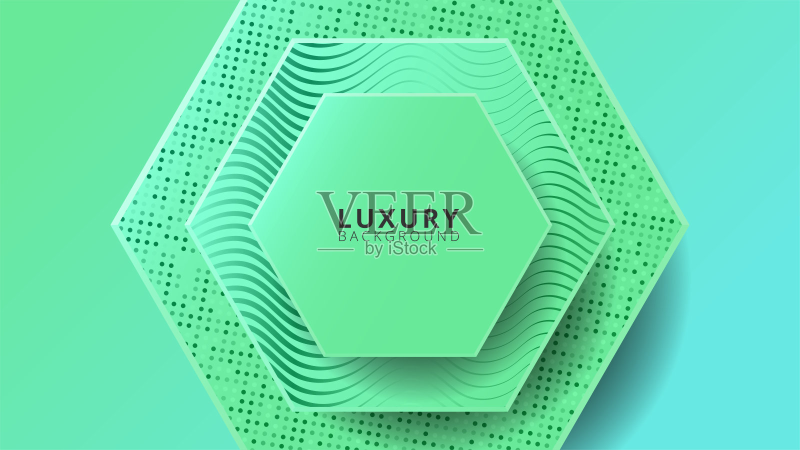 摘要六边形绿色水薄荷豪华背景矢量eps 10具有闪亮的闪光和随机颜色的半色调效果。平面设计元素。优雅的装饰。现代的最小的旗帜。插画图片素材