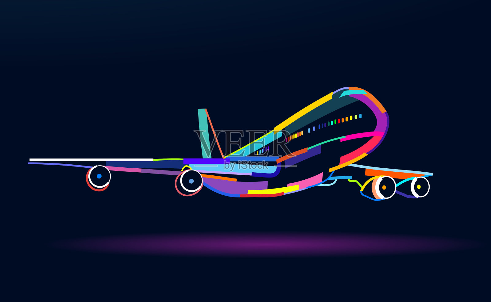 摘要飞机商用客机插画图片素材