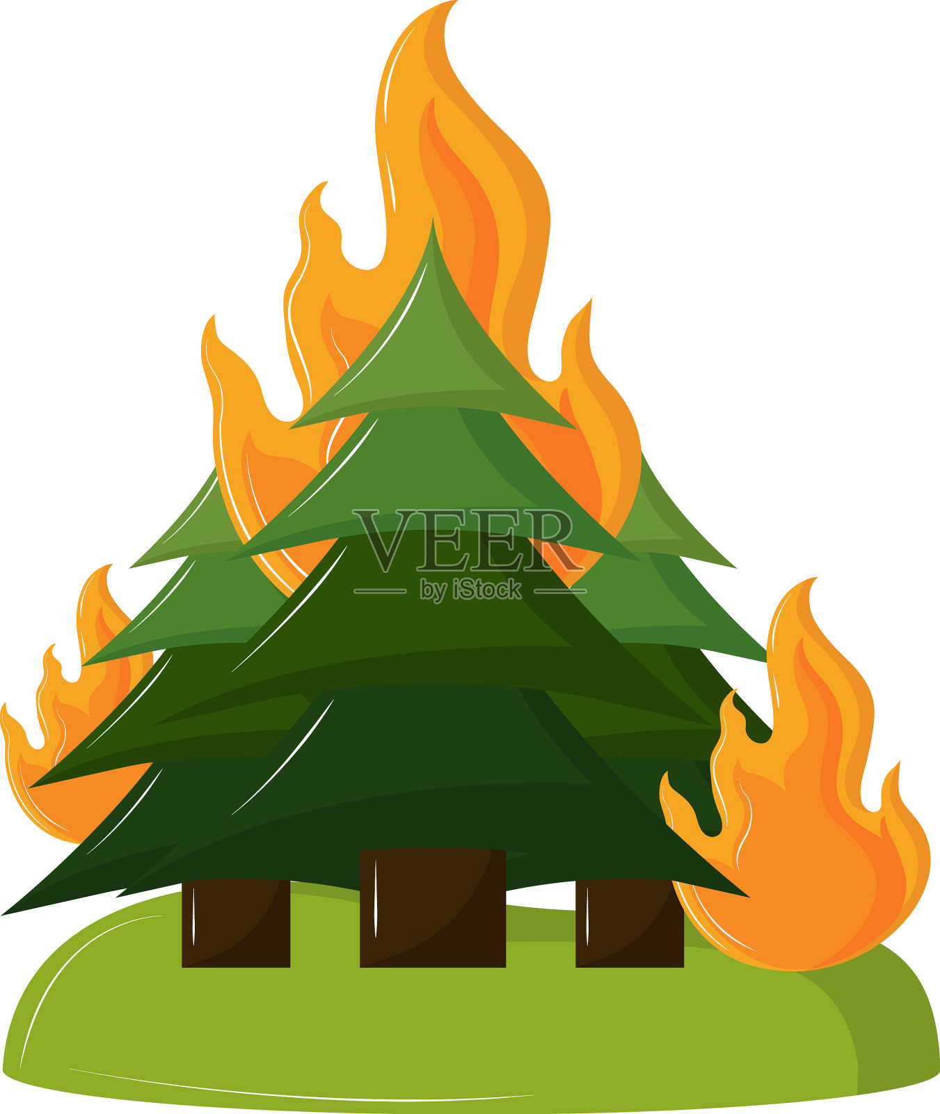 火灾森林自然灾害设计元素图片