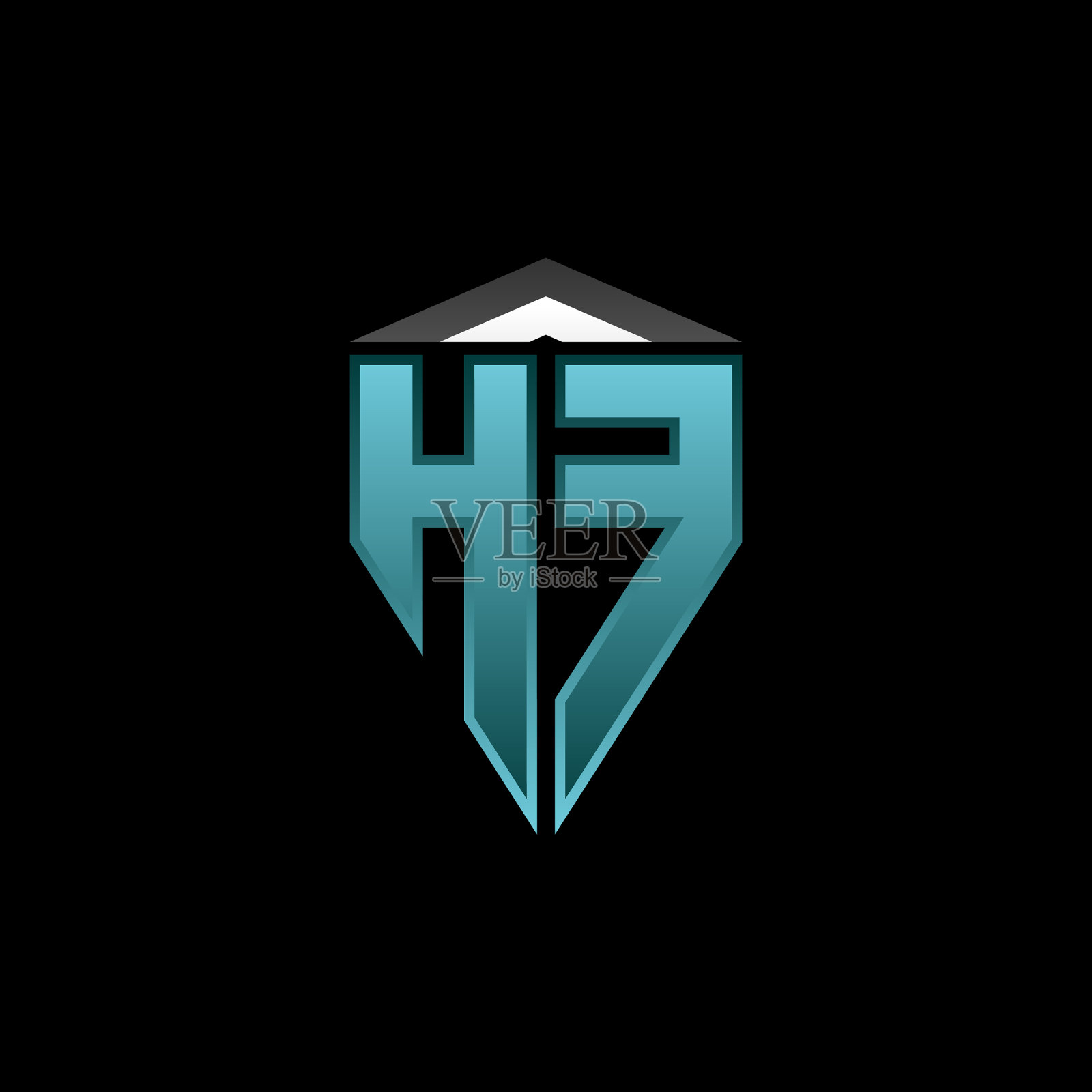 Hf标志盾蓝光款式设计插画图片素材