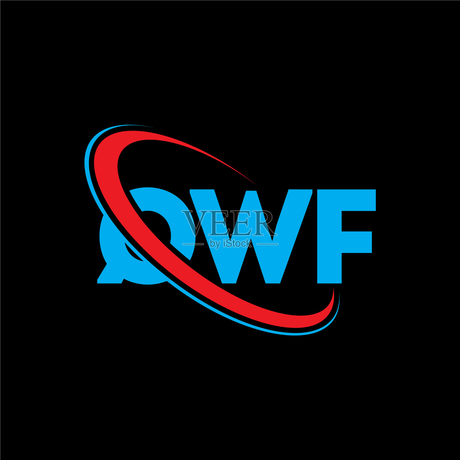 QWF标志QWF字母QWF标志设计插画图片素材