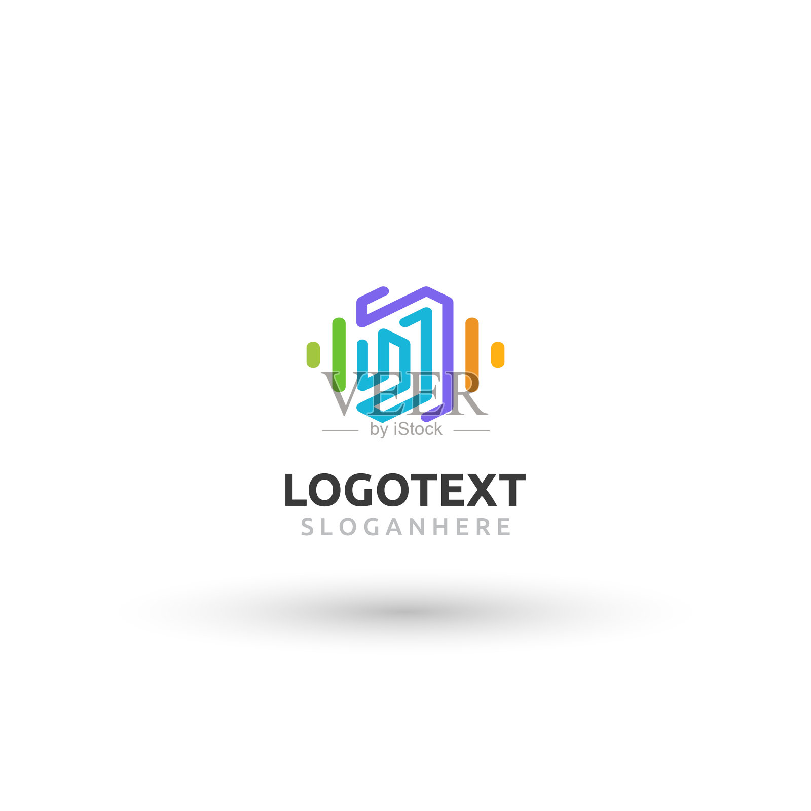 字母d标志缤纷乐浪标志插画图片素材