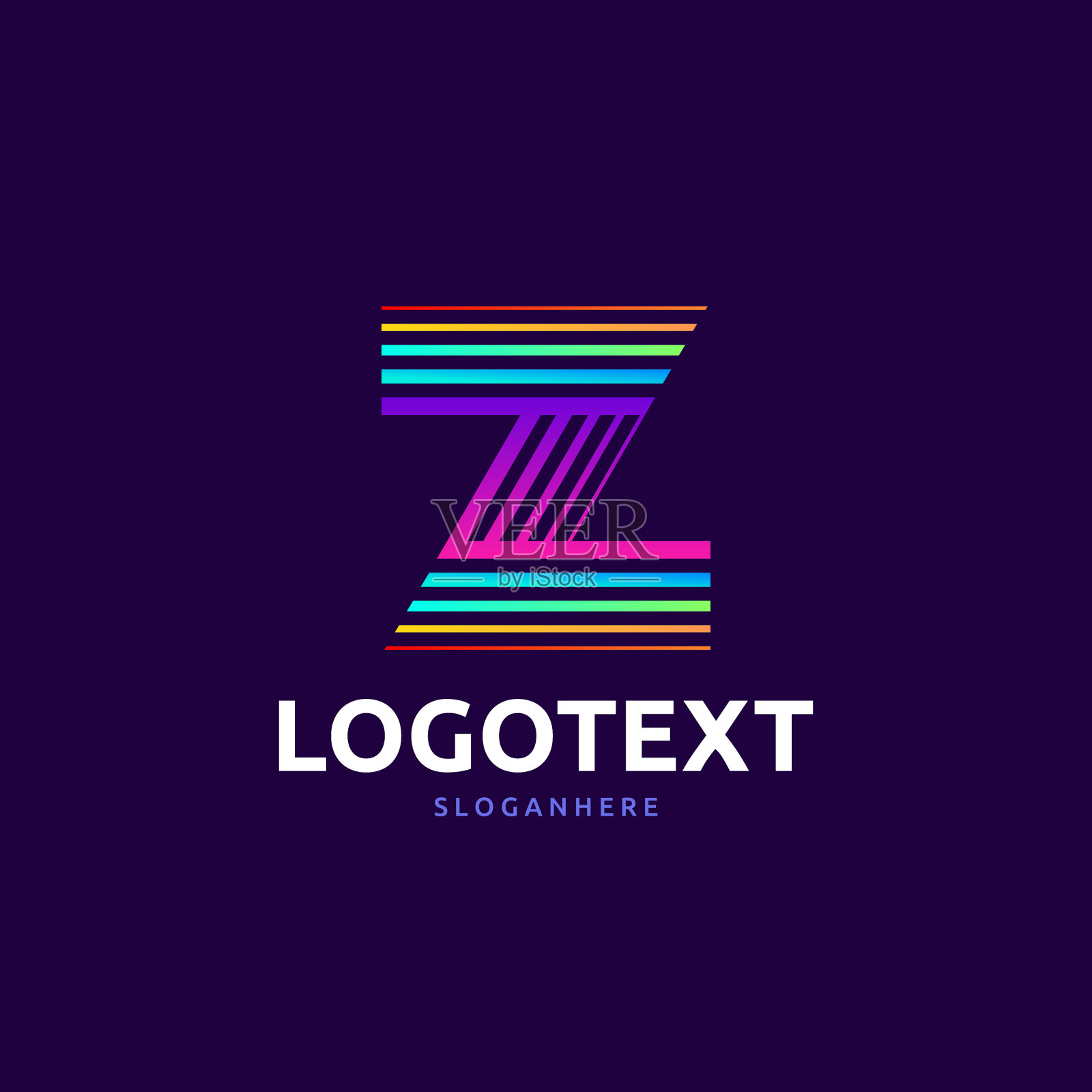 字母z标志彩色标志抽象插画图片素材