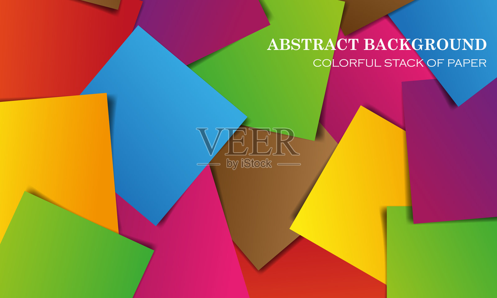 彩色的纸张堆叠抽象的背景插画图片素材