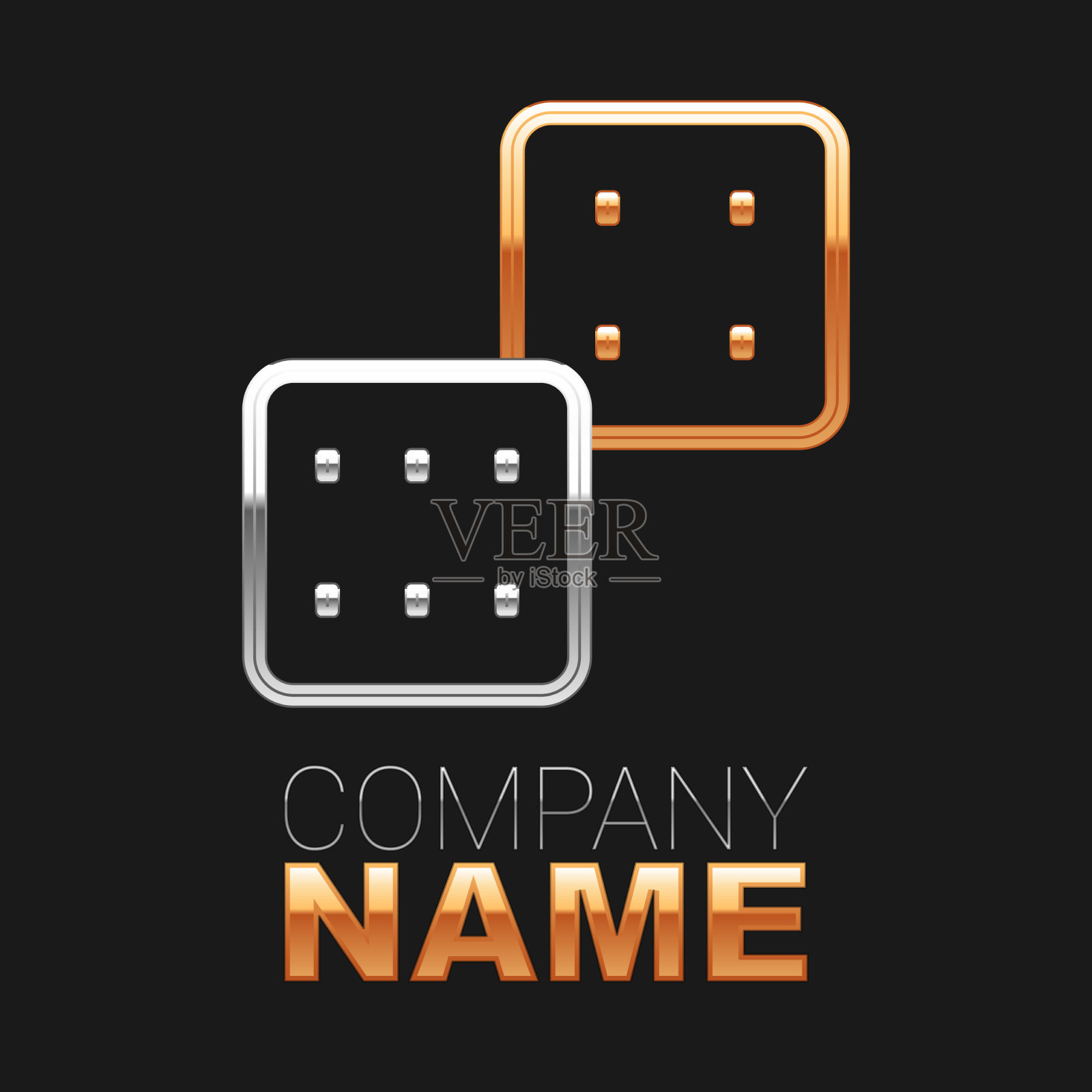 线游戏骰子图标孤立的黑色背景图标素材