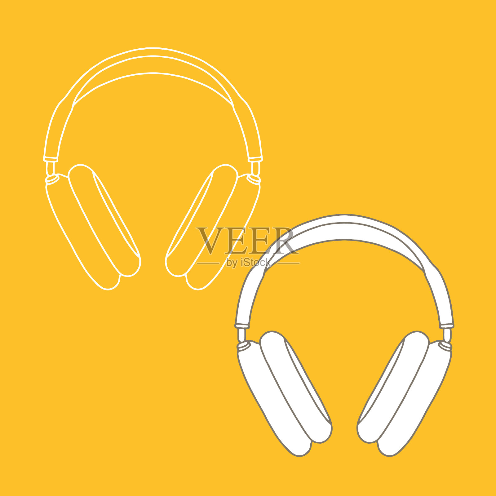 耳机轮廓。设计元素图片