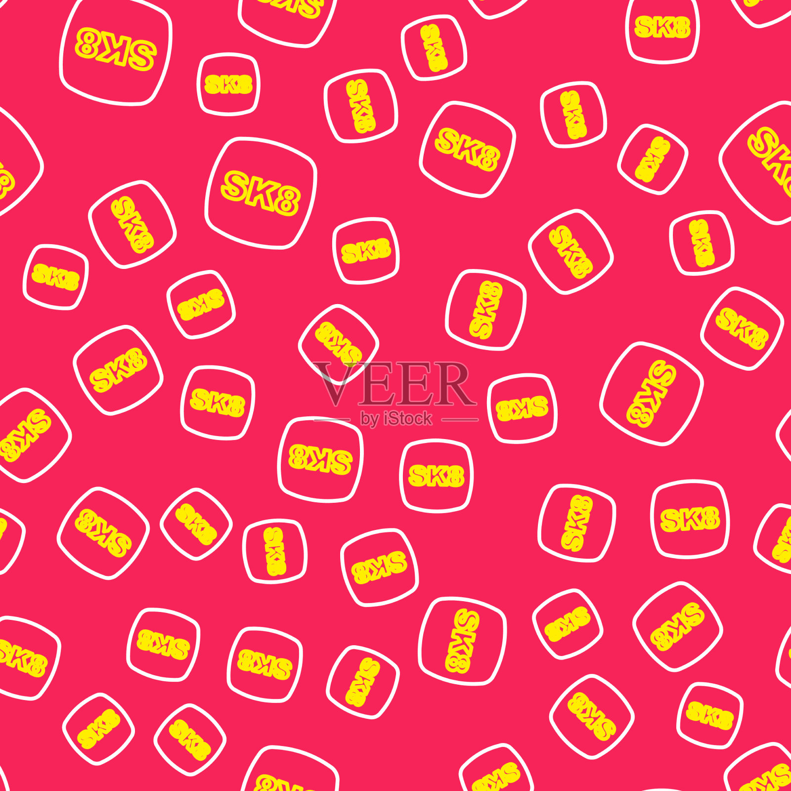 线条滑板图标孤立无缝图案上插画图片素材