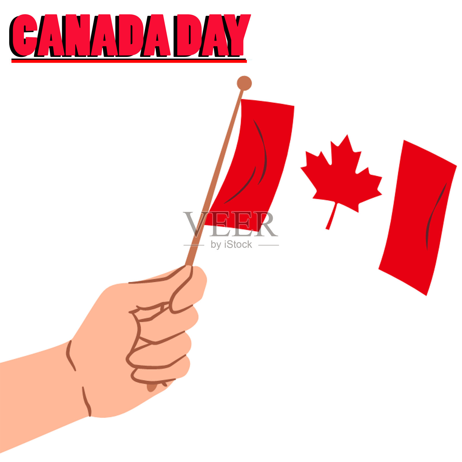 加拿大国庆日和独立日插画图片素材