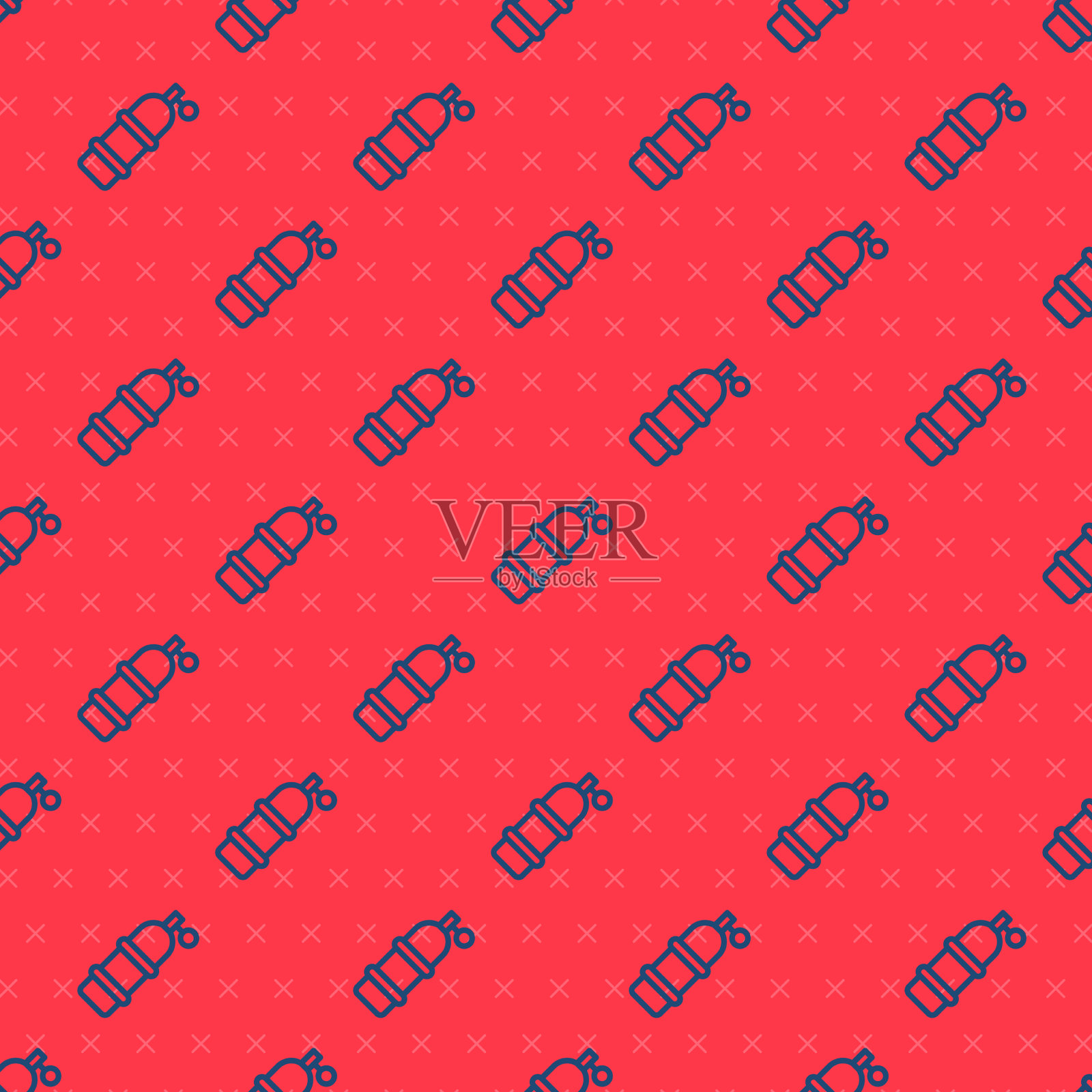 蓝线水龙图标隔离无缝图案插画图片素材