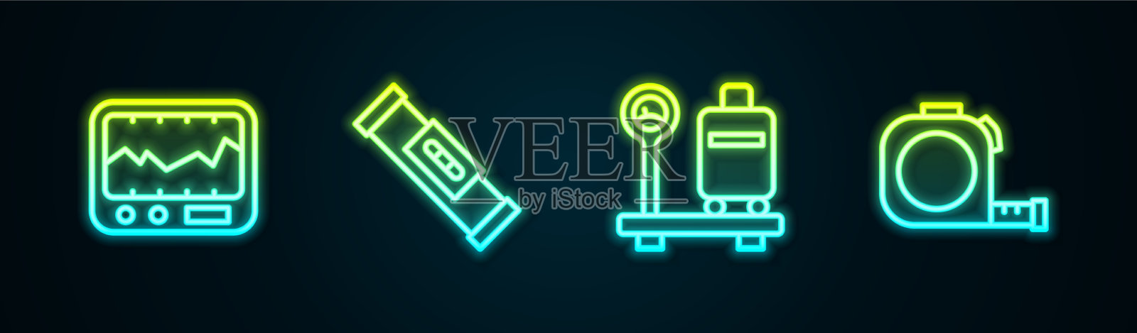 设置施工气泡线测量仪插画图片素材