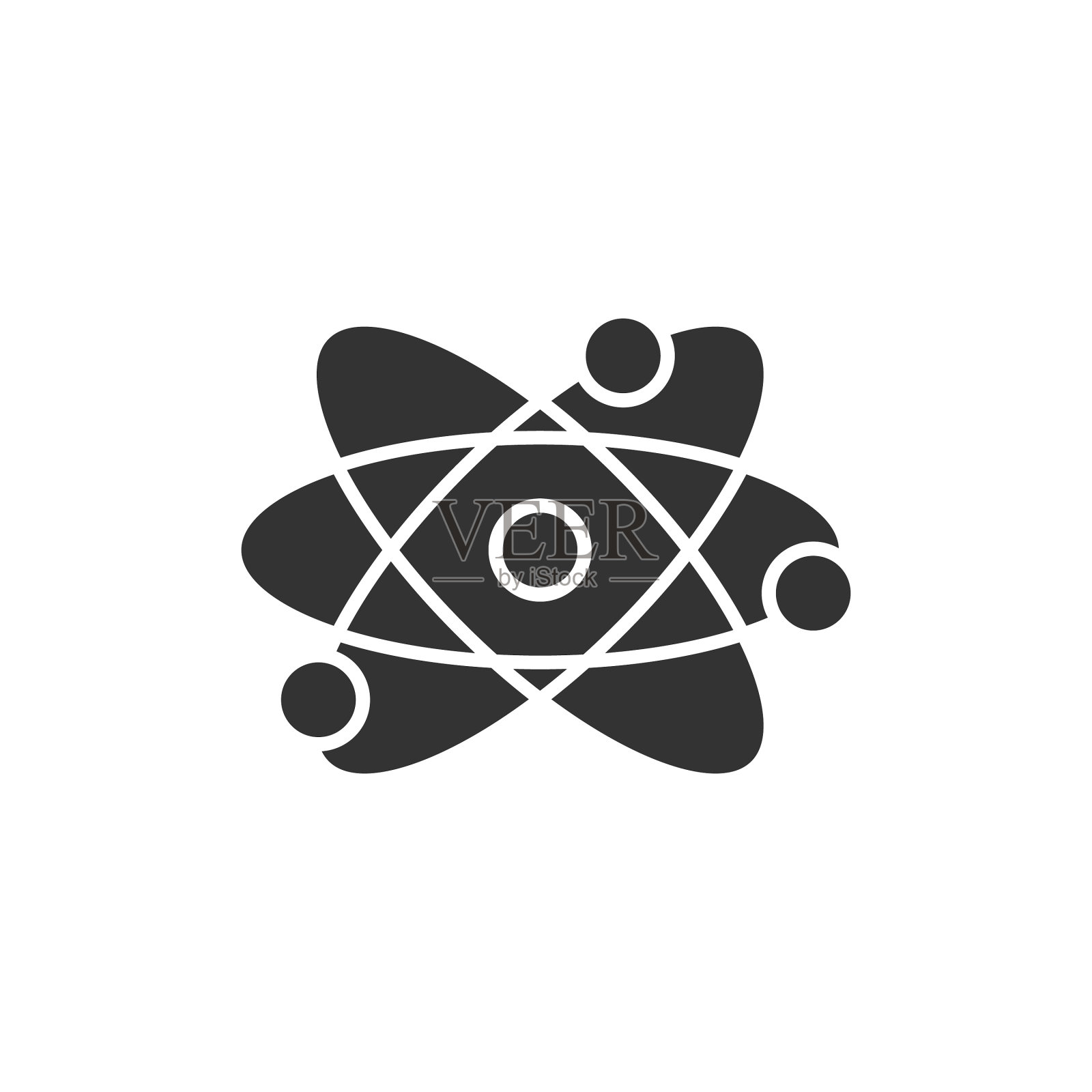 科学图标在平面风格DNA细胞在白色插画图片素材