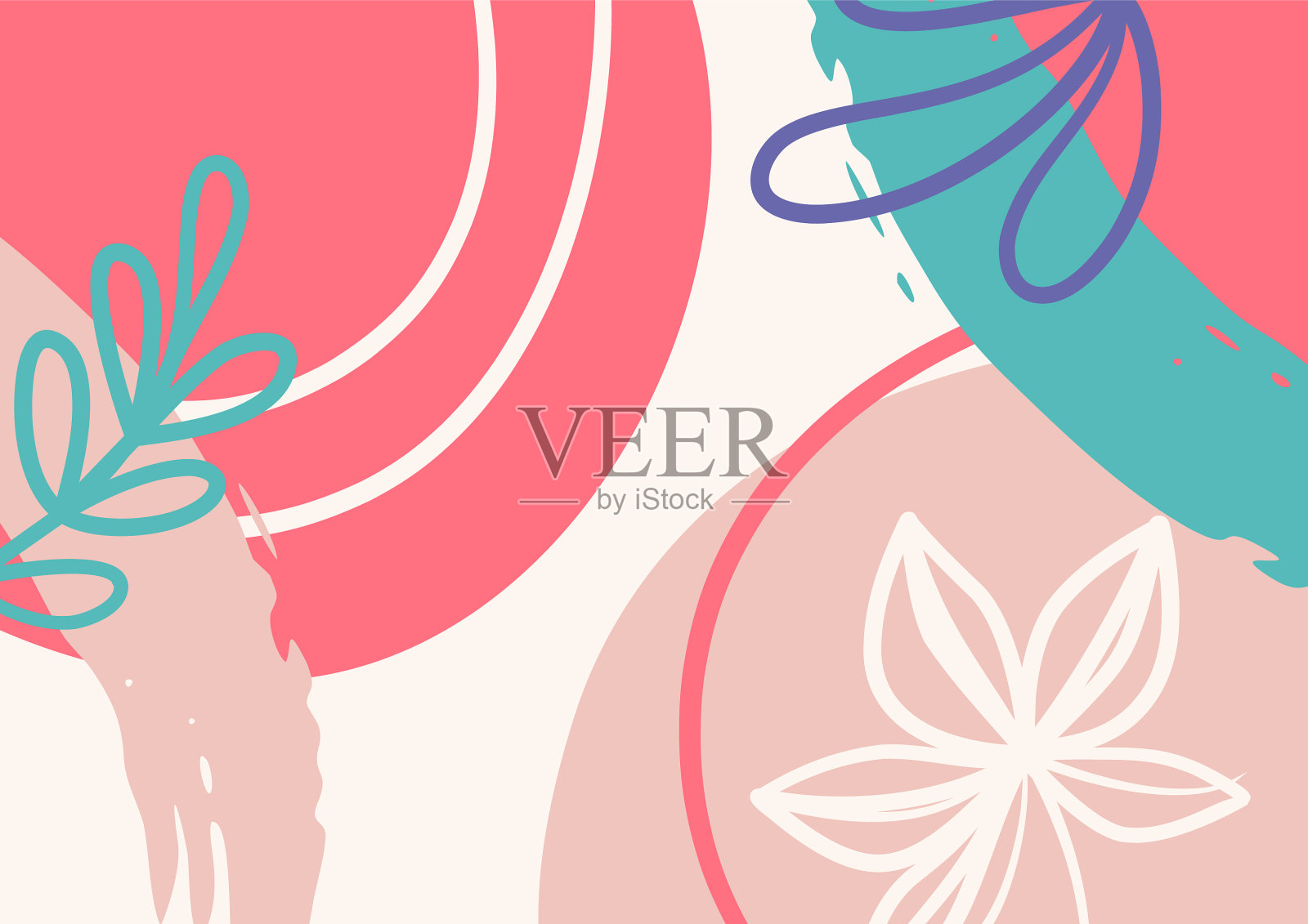 抽象极简美学花卉背景插画图片素材