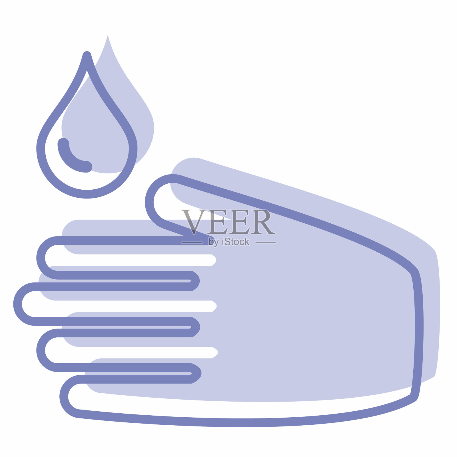 水洗图标-两色调风格插画图片素材