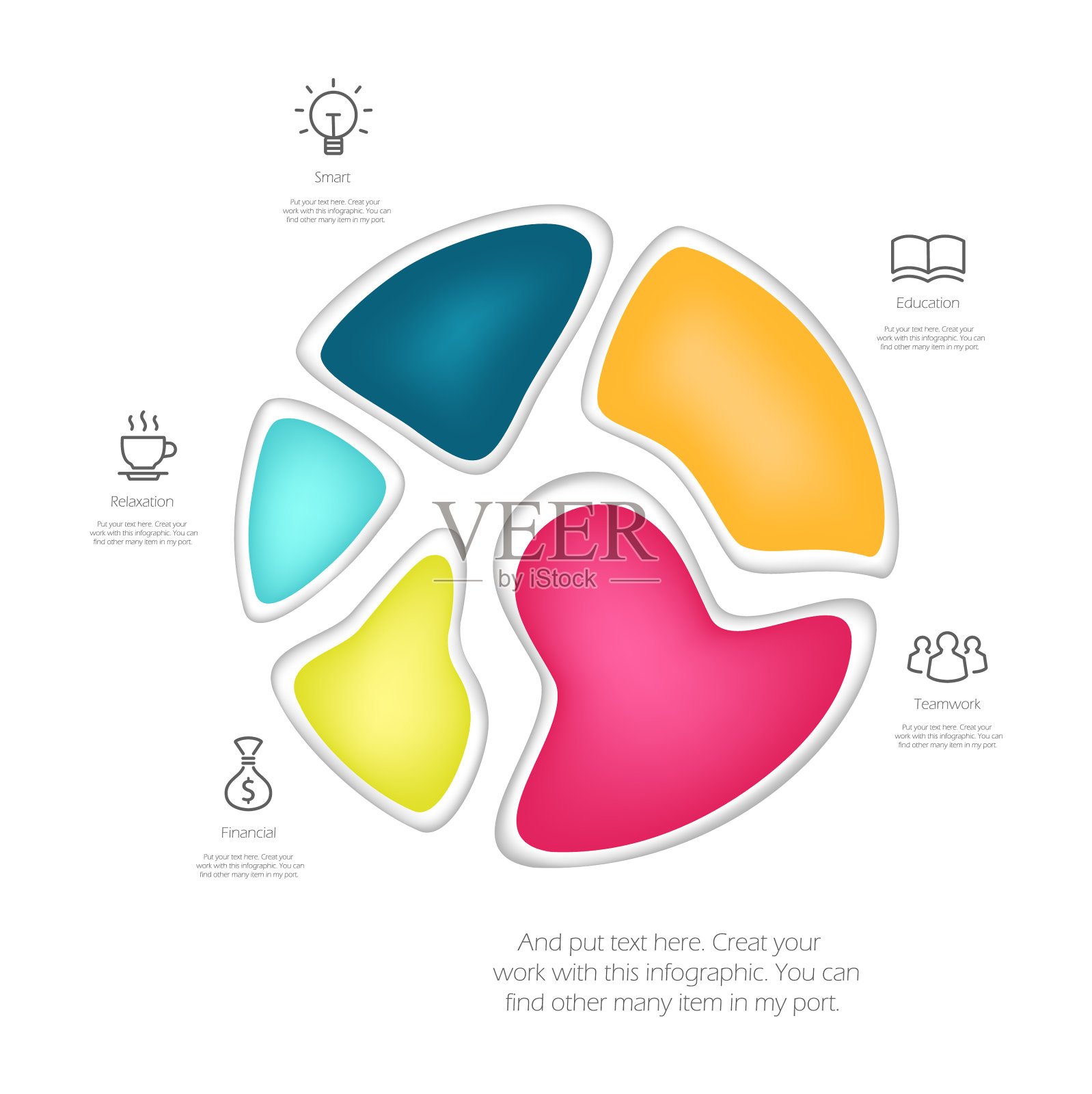 现代商业信息图与现实的3d插画图片素材