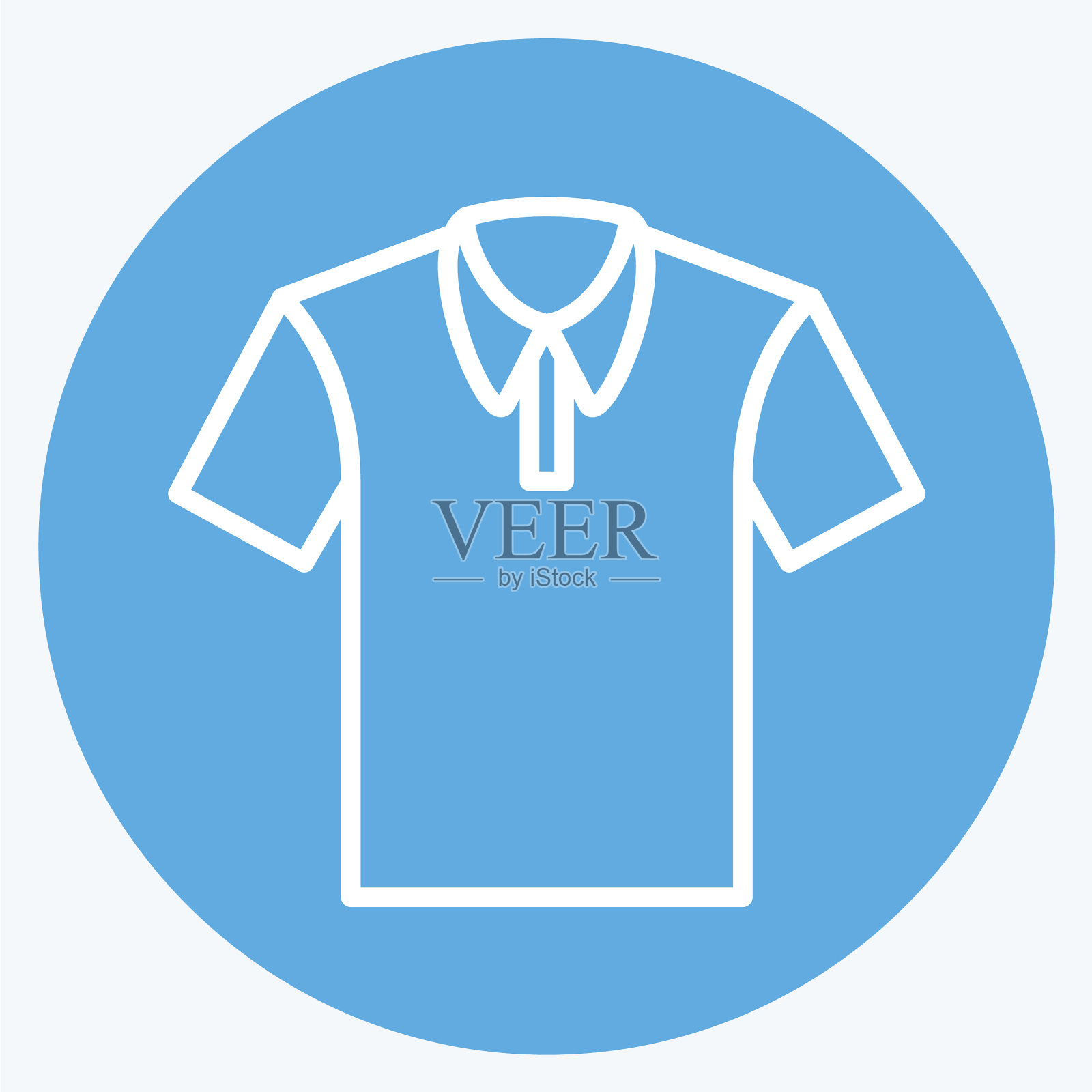 休闲衬衫图标在时尚的蓝色眼睛的风格插画图片素材