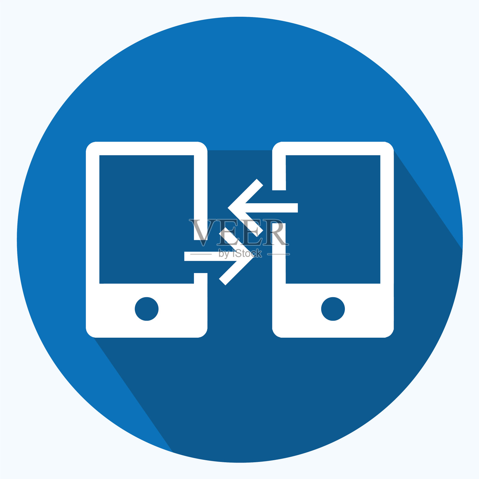 图标文件传输长阴影样式示例插画图片素材