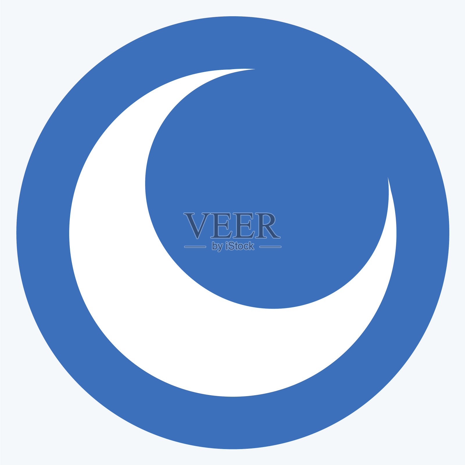 图标新月-长阴影风格-简单图标素材