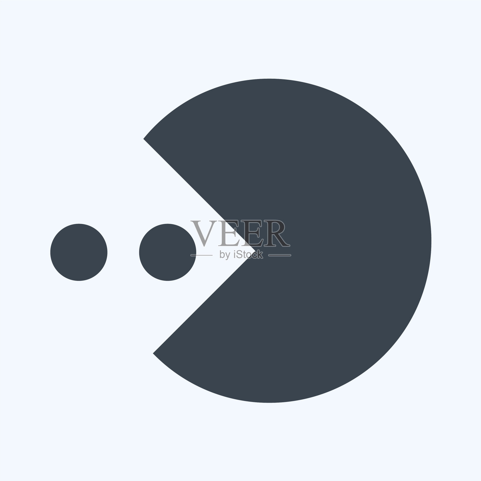 图标吃豆人-字形样式简单的可编辑笔画图标素材