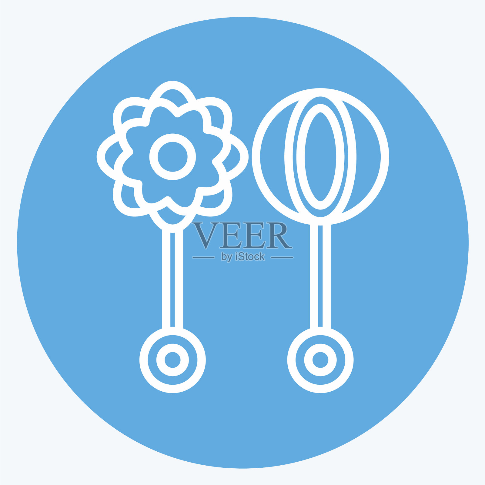 图标震动玩具-蓝色眼睛的风格-简单插画图片素材