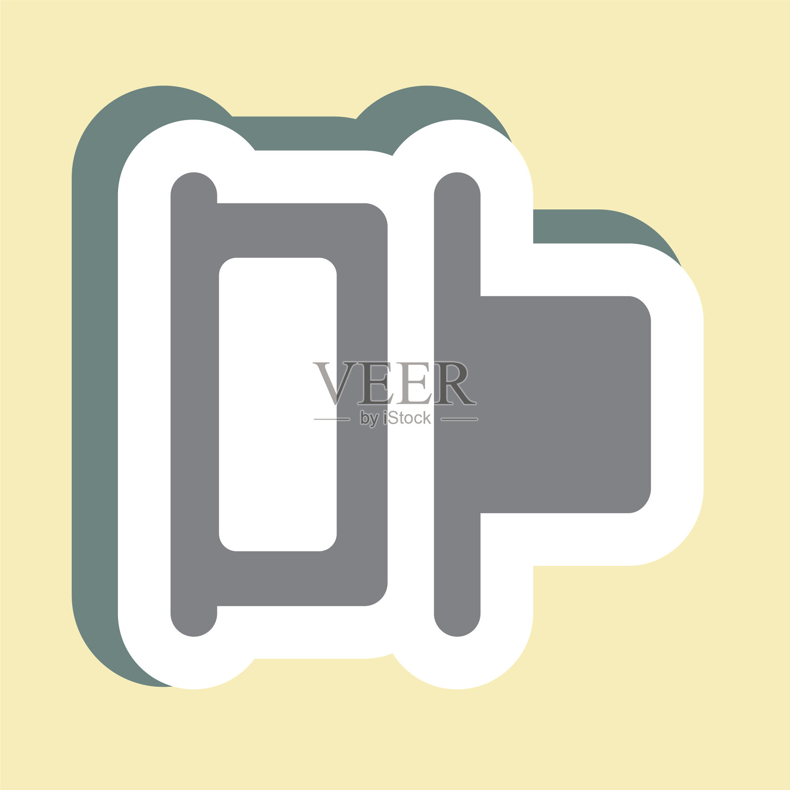 不干胶横分发左配色图标素材