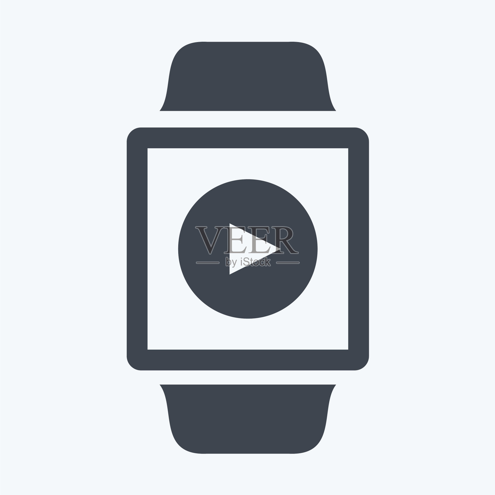 视频应用程序图标在时髦的字形风格孤立上图标素材