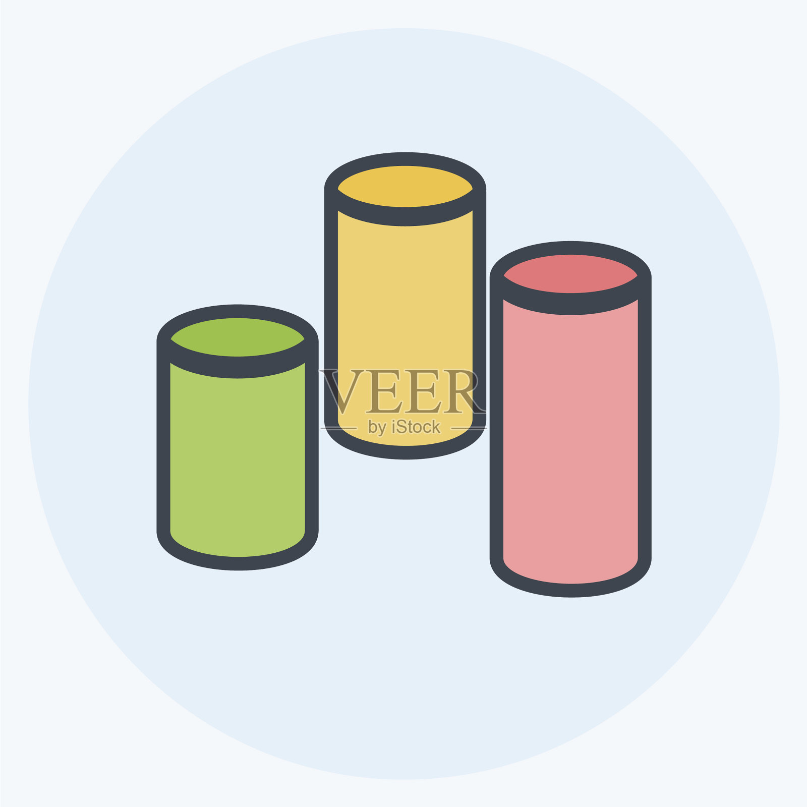 圆柱形酒吧图标时髦的颜色伴侣的风格插画图片素材